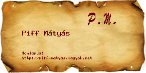 Piff Mátyás névjegykártya